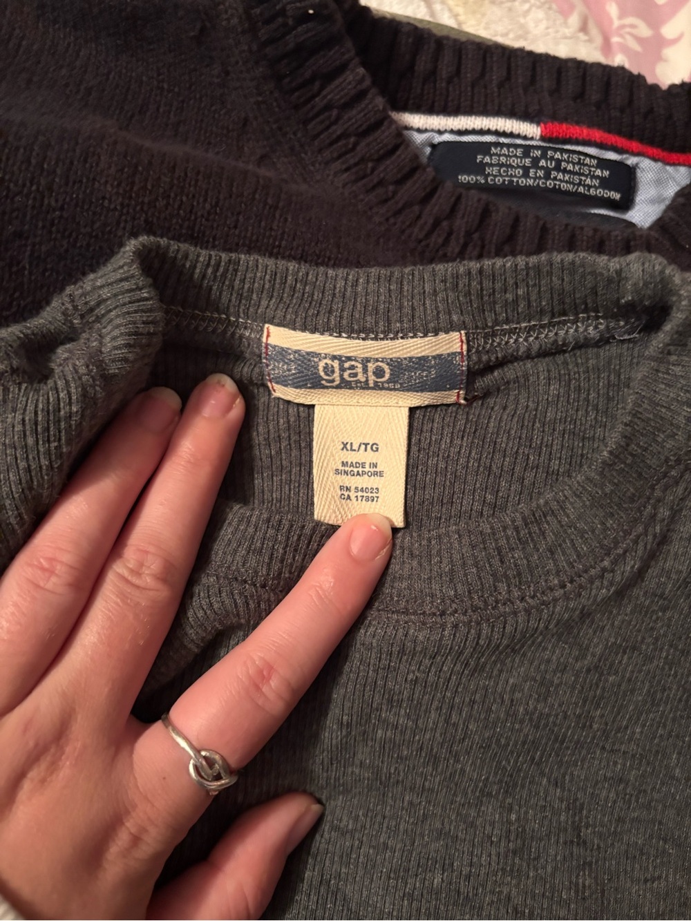Men's Vintage Wash Grey Crewneck T-Shirt - Charcoal - Picture 2 of 3